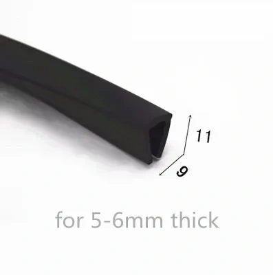 Rubber U Strip Edge Shield Encloser Bound Glass Metal Wood Panel Board Sheet forGlass Metal Wood Panel Board Sheet Cabinet