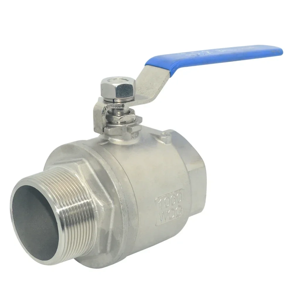 Stainless Steel Two Piece Ball Valve 1/4 3/8 1/2" 3/4" 1" 2" BSP Female And Male Thread Water Gas Oil Switch Fitting Adapter