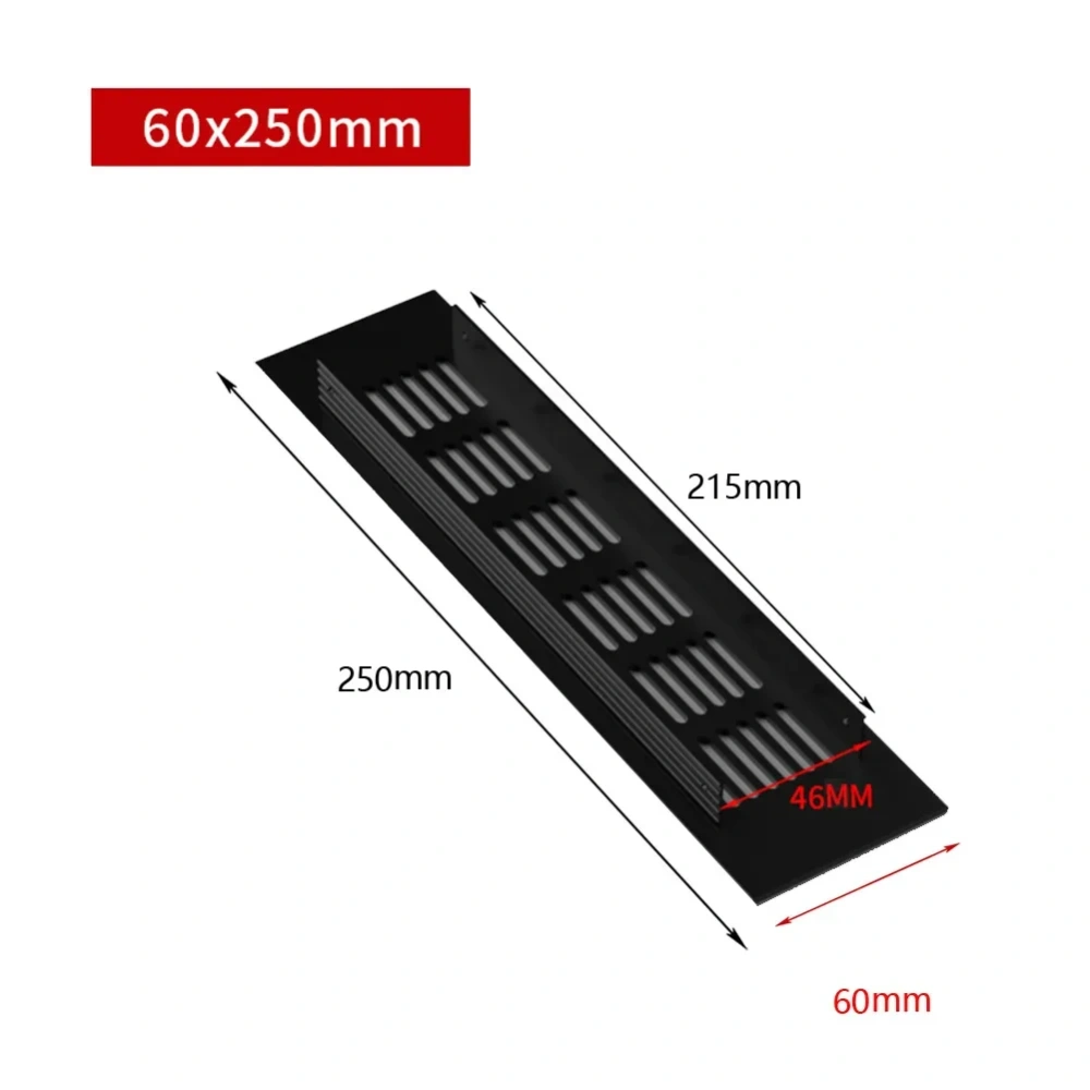 60mm Wide Vents Perforated Sheet Aluminum Alloy Air Vent Cabinet Wardrobe Ventilation Grille Vents Grille Ventilation-Cover