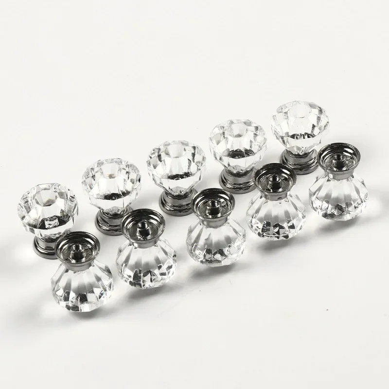 12pcs Clear Acrylic 30mm Diamond Shape Knob Cupboard Drawer Pull Handle Knobs Brand New Knobs and Kandles for Furniture Drawers