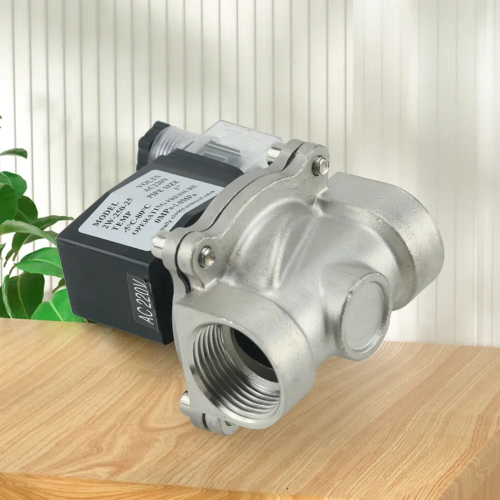 1/2" 3/4" 1" Stainless Steel Normally Closed Electric Solenoid Valve Water  DN15 DN20 With IP65 DIN Coil AC 110V/220V/24V DC 12V
