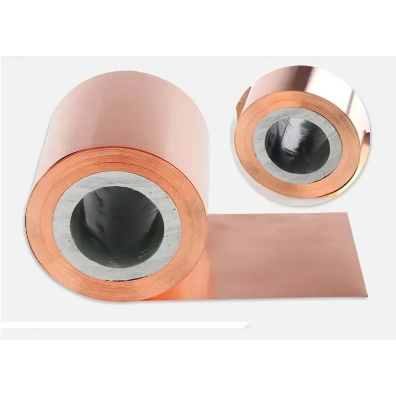 2Meters length 100mm width 0.1mm-1mm T2 Copper Strip 0.01x100mm 0.02x100mm 0.03x100mm  99.90% T2 Copper foil  Copper tape