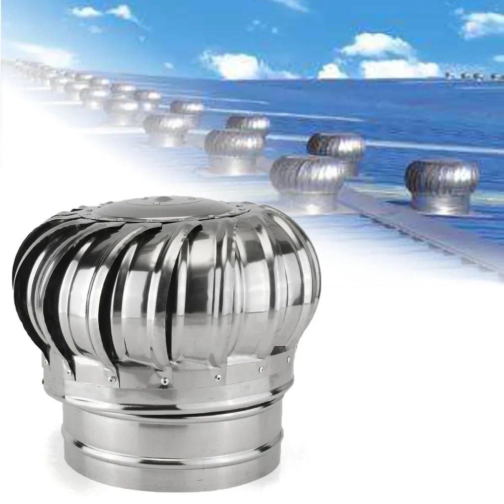 110mm 150mm 200mm Pipefit Roof Ventilating Fan 304 Stainless Steel Roof Ventilator Wind Turbines Air Vent Attic Ventilator