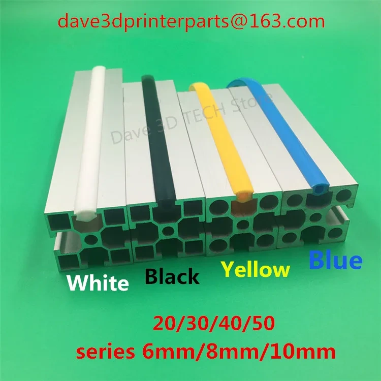 10 meters 20/30/40/50 series 6mm/8mm /10mm flat seal for 2020 aluminum profile soft Slot Cover/ Panel Holder C-Beam machine