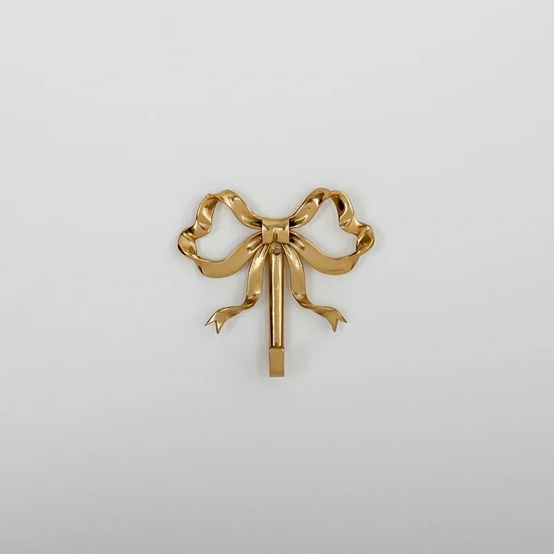 Bedroom Porch Bathroom Decoration Luxury Solid Brass Bow Shape Wall Hook Nordic Retro Clothes Hook Coat Hook