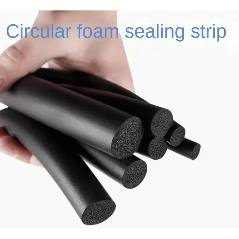 10 meters 7mm DIY O shape car door flexible rubber foam sealing filler strip weatherstrip with steel rope