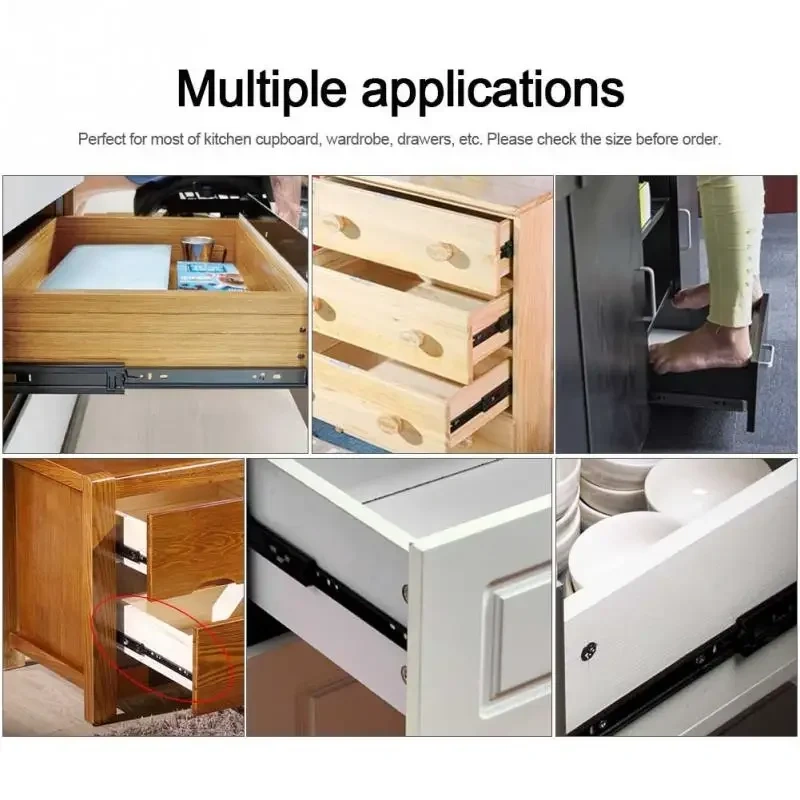 Mini Short Drawer Slides Full Extension Guide Rail Drawer Cupboard Furniture Hardware Set Accessories For Home Kitchen Steel