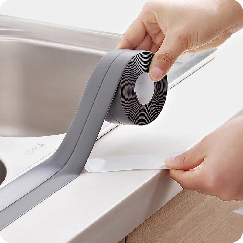 38mm x 3.2m Kitchen Wall Stickers Art Sealing Strip Bathroom Bathtub Sealant Tape Mildew Resistant and Waterproof Sealing Strip