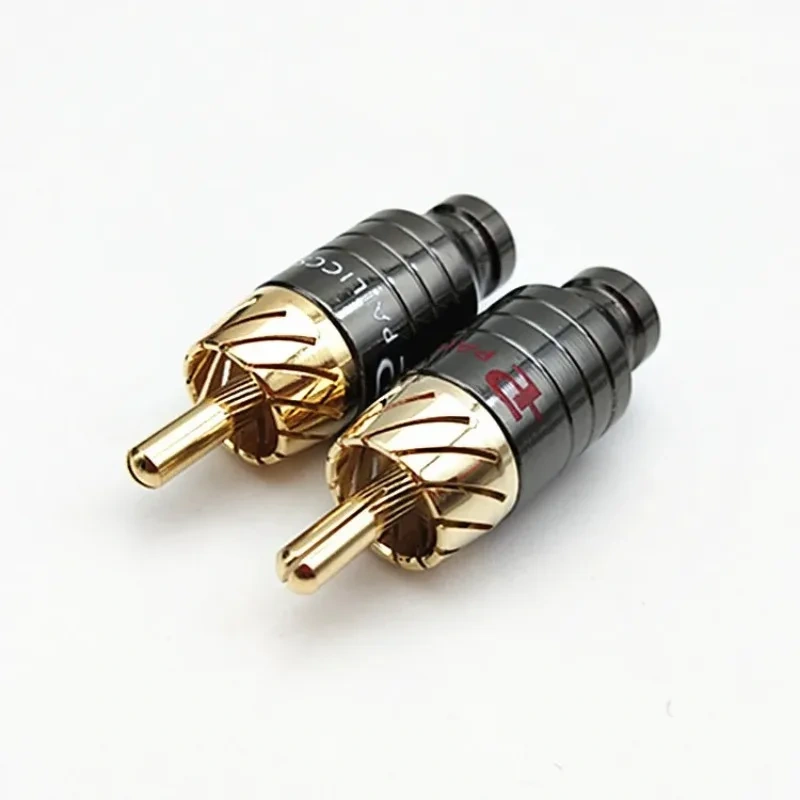 2Pair/4pcs Luxury Soldering RCA Plug Jack Connector Speaker Audio Output/Input Adapter Plug Gold plated Earphone connector jack