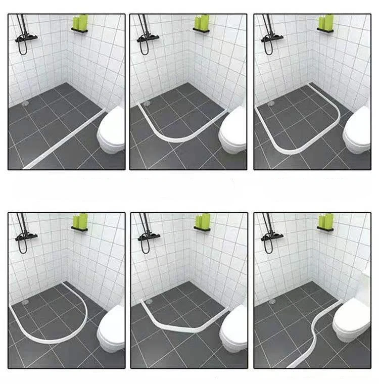 50mm High Bendable Shower Water Dam Bathroom Stopper Barrier and Retention System Dry and Wet Separation Flood Threshold Blocker