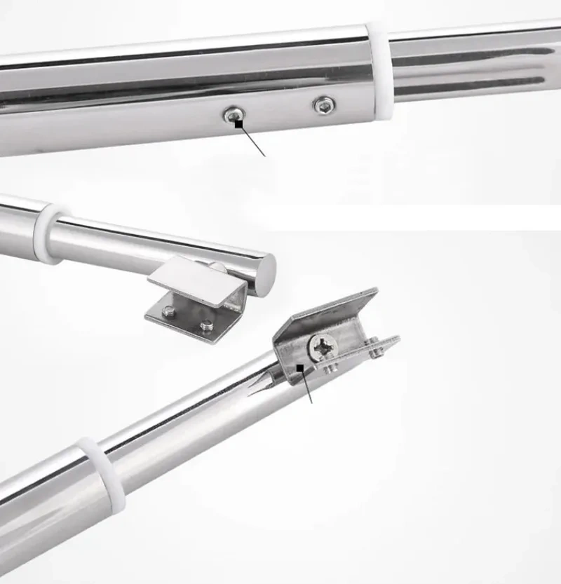 Stainless steel Shower Glass door fixed rod/clip,Bathroom glass support bar,Plane fixed,Adjustable length,shower accessories
