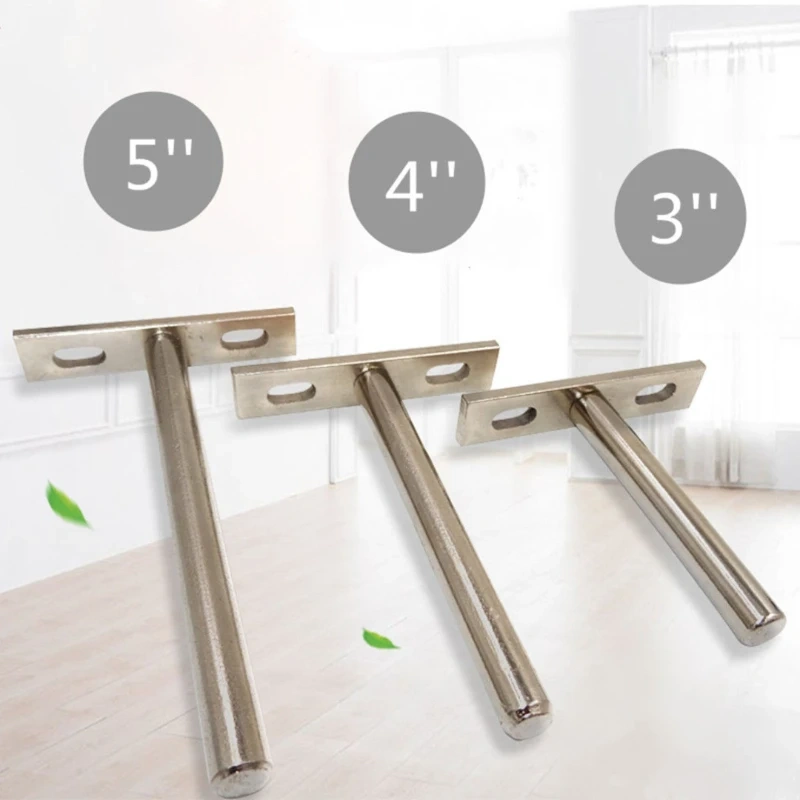 10PCS 3"4"5" Folding Shelf Support Bracket Hidden Floating Wall Shelf Support Brackets for Heavy Duty Bracket T Shape Screw