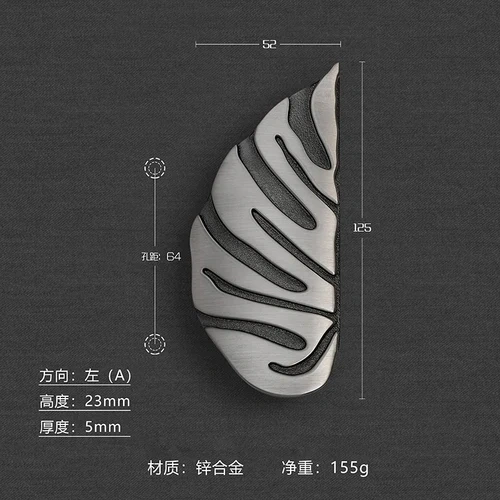 Leaf Handle Black Gold Leaves Creative Cabinet Handles Drawer knobs Wardrobe Door handles Furniture Handles