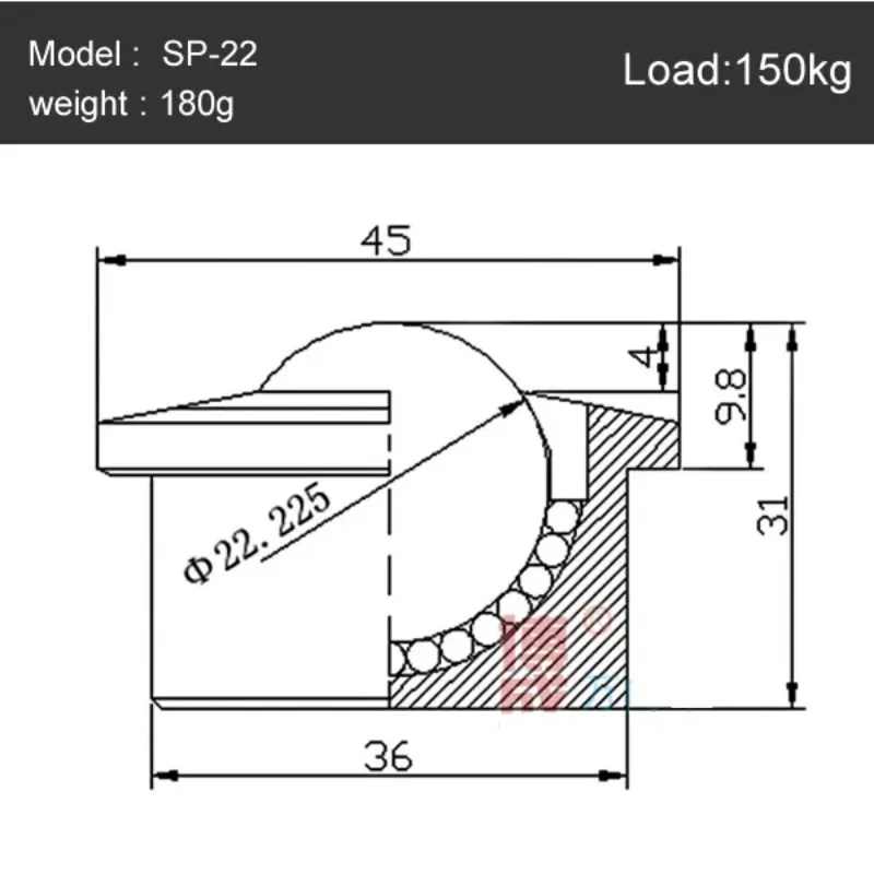 1pcs Precision nylon ball /casters, Mute,Universal wheel,SP-8 SP12 SP15 SP22 SP25 SP-30,flexible durable,hardware