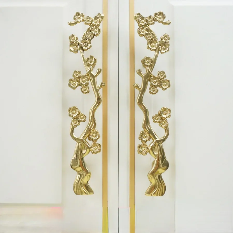 Solid Brass Plum Tree Branch Furniture Handles New Chinese Style Handles for Wardrobe and Cabinets Furniture Fittings