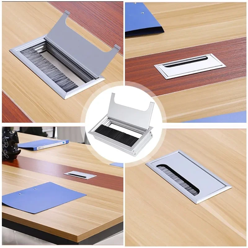 Aluminum alloy rectangular desk cable grommets wire hole cover Cable Outlet Port  Surface  table cable hole Furniture Hardware