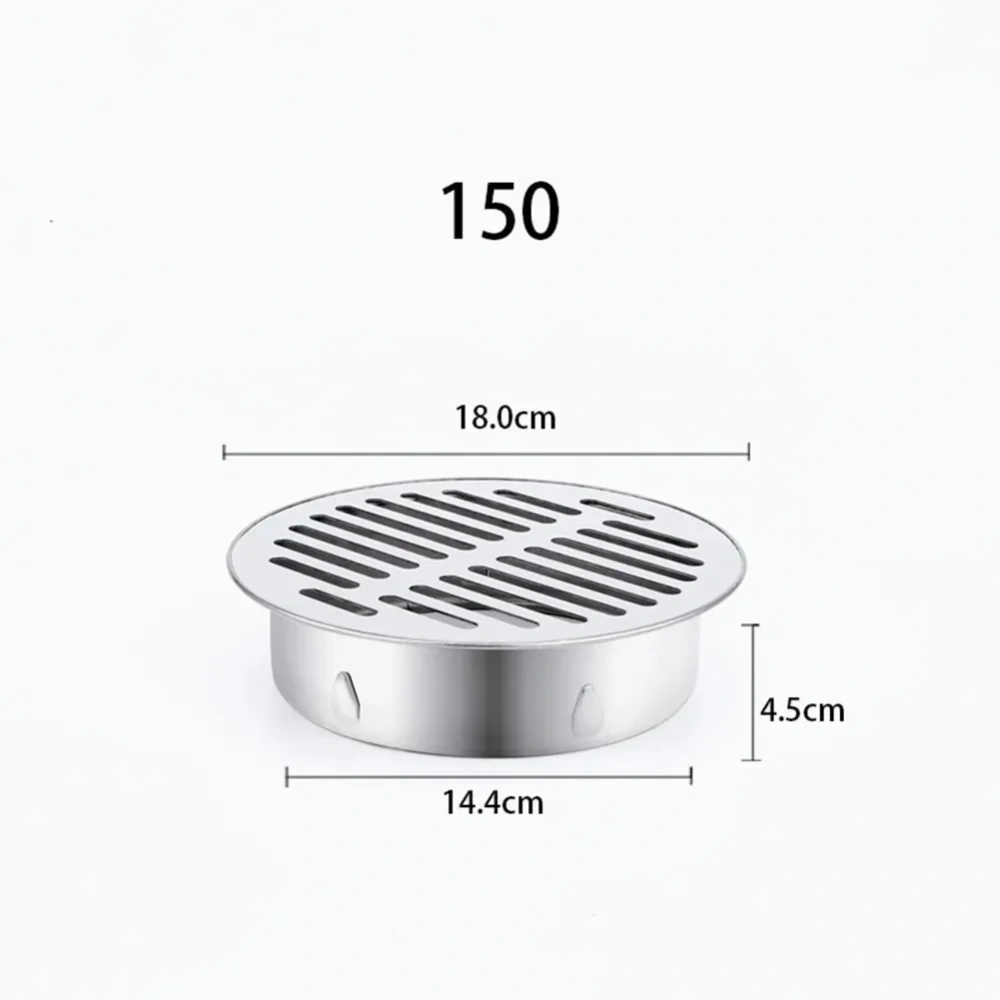 1pc Floor Drain 50-200mm Stainless Steel Round Rain Pipe Cap Anti-blocking Floor Strainer For Bathroom Balcony Drainage Roof