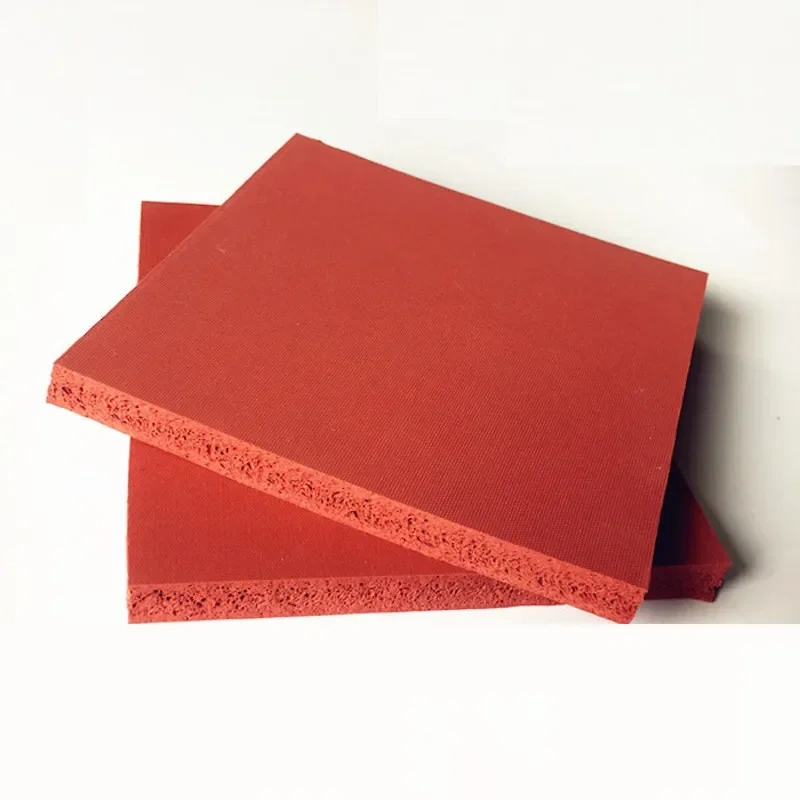 Silicone Foam Sponge Plate Sheet Board Heat Insulation Blanket Strip Square 500 x 500 x 12mm Red