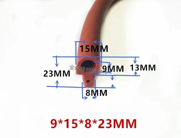 5M Silicone Strip Red Shaped Mushroom Head Sealing Strip High Temperature T-Shaped Silicone Strip for Oven Door Sealing Strip