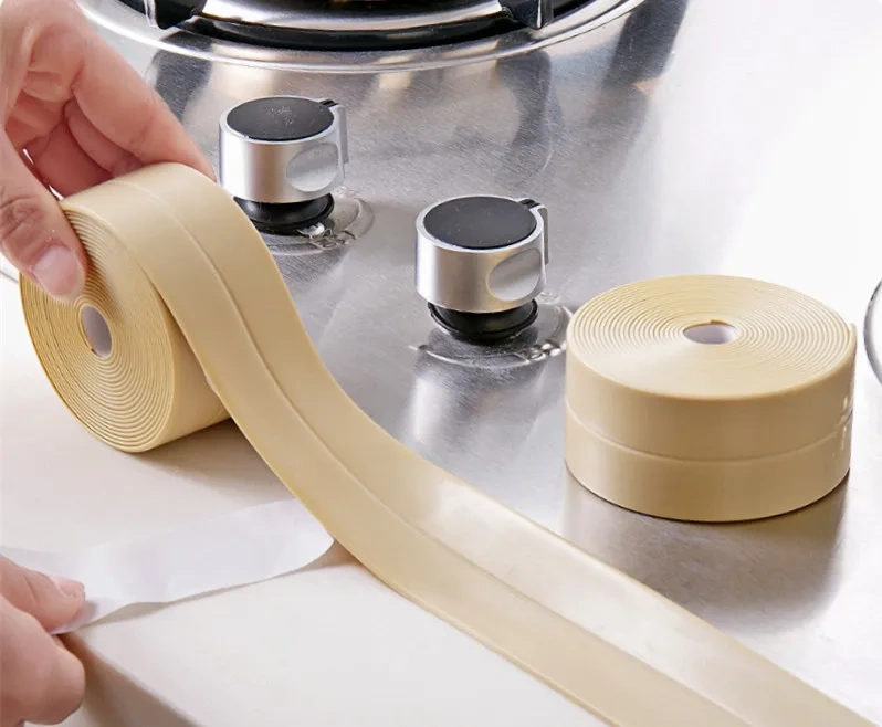38mm x 3.2m Kitchen Wall Stickers Art Sealing Strip Bathroom Bathtub Sealant Tape Mildew Resistant and Waterproof Sealing Strip
