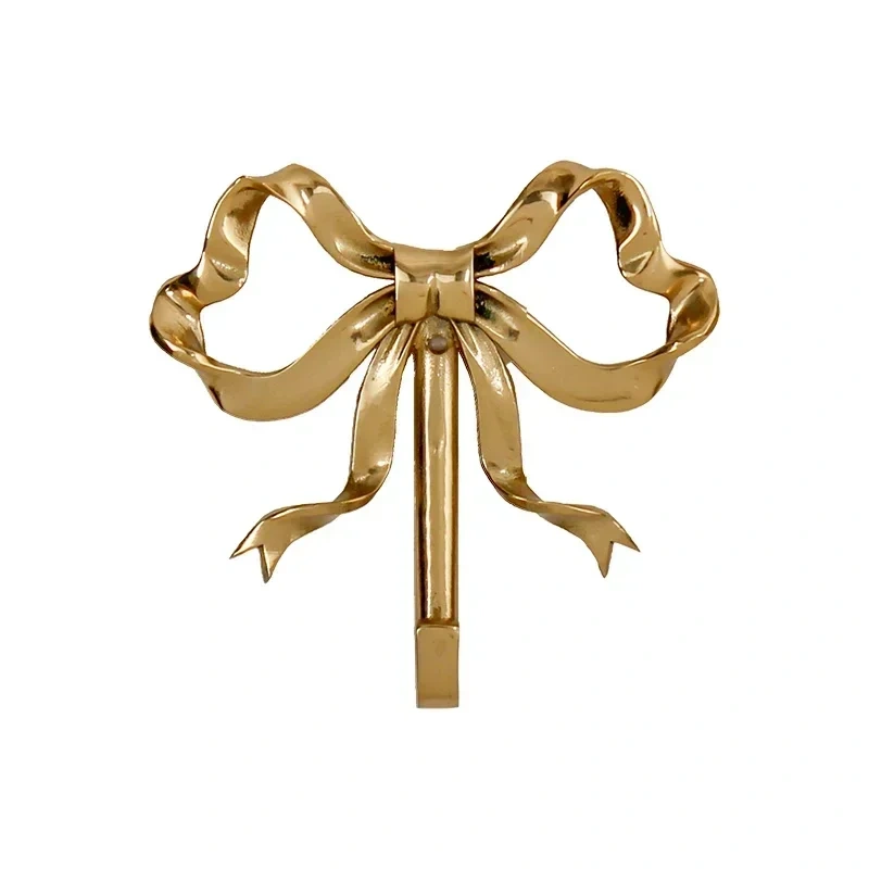 Bedroom Porch Bathroom Decoration Luxury Solid Brass Bow Shape Wall Hook Nordic Retro Clothes Hook Coat Hook