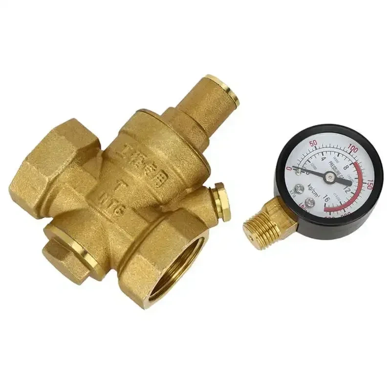 DN25/DN20/DN15 Brass Adjustable Water Pressure Regulator Reducer Maintain Valves Regulator Valves Welding Pressure Gauge Meter
