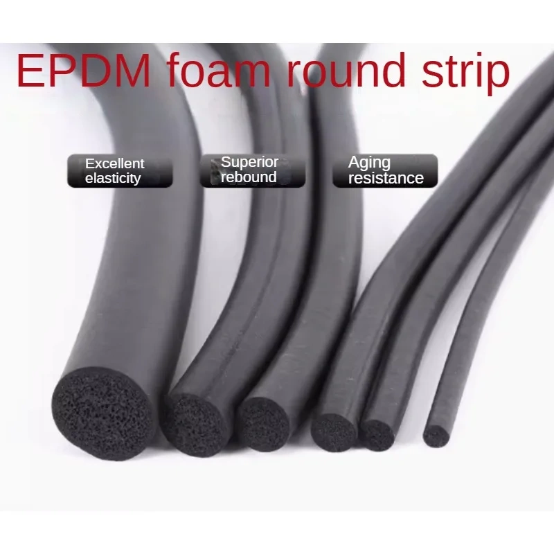 10 meters 7mm DIY O shape car door flexible rubber foam sealing filler strip weatherstrip with steel rope