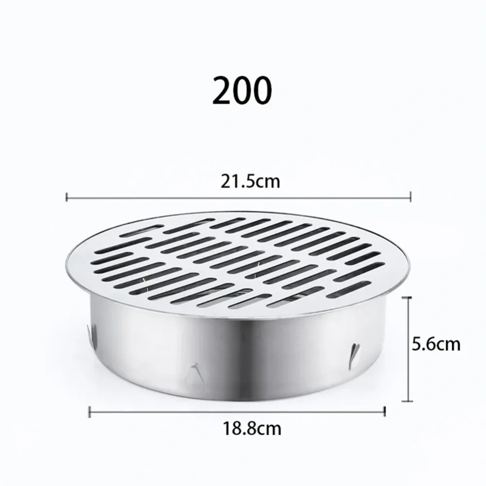 1pc Floor Drain 50-200mm Stainless Steel Round Rain Pipe Cap Anti-blocking Floor Strainer For Bathroom Balcony Drainage Roof