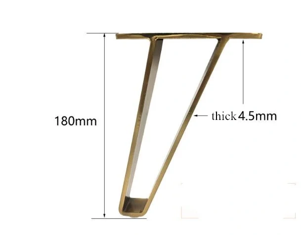 2pcs U-shaped gold hairpin table Desk leg bracket protector solid iron support leg for furniture Sofa cabinet Chair DIY hardware