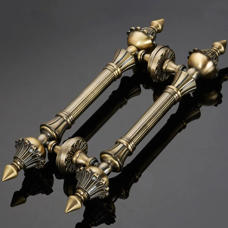 European retro push door handles antique wooden door handle and knobs for outdoor gate door hardware