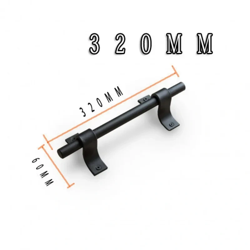 Black carbon steel Sliding Barn Door Pull Handle Sliding Closet Gate Cabinet Door Handle