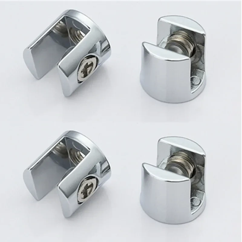 4pcs Glass Clamp Glass Plated Brackets Zinc Alloy Chrome finish Shelf Holder Support Brackets Clamps For 6-8mm/ 8-10mm/ 10-12mm