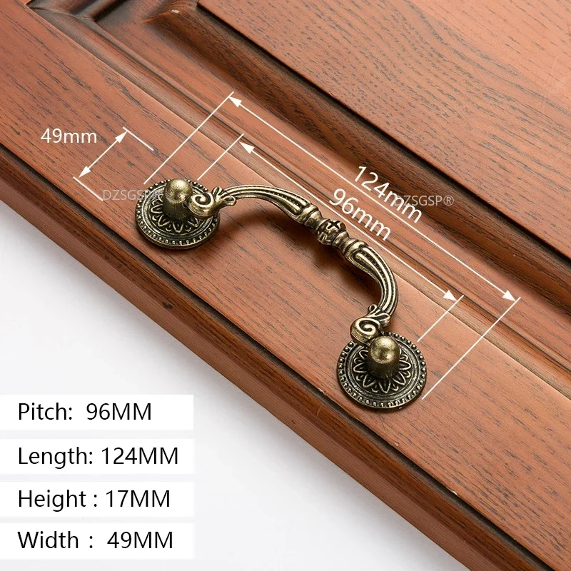 "Kitchen Cupboard Pull Square Cabinet Drawer Knobs Zinc Alloy Dresser Door Hardwares Antique Bronze   Bathroom Handles"