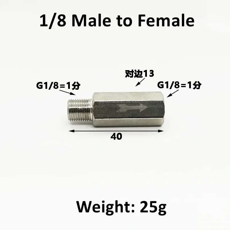 Pneumatic Check Valve Hexagonal Copper Nickel Plated Male Female thread 1/8" 1/4" 3/8" 1/2" Gas One Way Valve Air Brass Valve