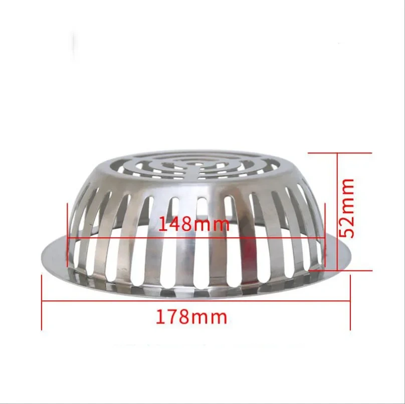 304 Stainless Steel Anti-clogging Roof Floor Drain Roof Gutter Sewer Drain Pipe Anti-rat Filter Large Displacement Rain Strainer