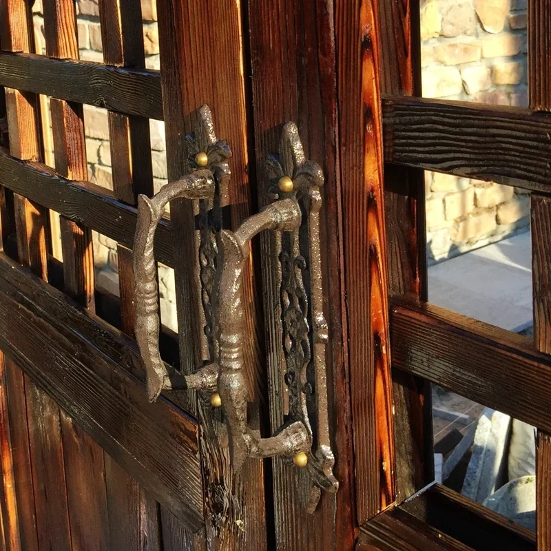 European retro garden Cast iron patio art door handles home decoration Wall decoration door handle room accessories