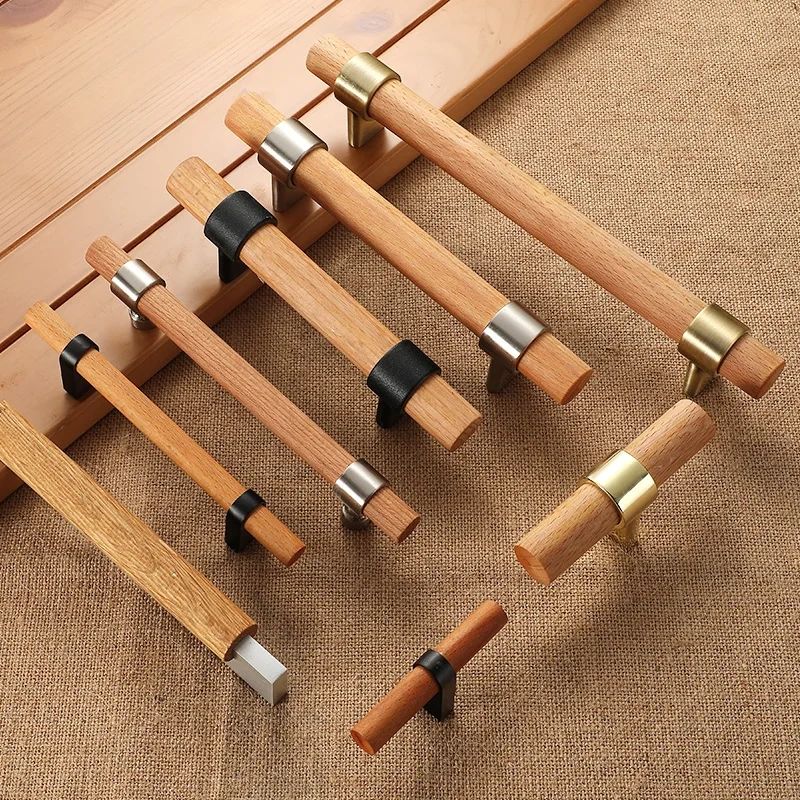 Wood Handles For Furniture Bronze In Cabinet Pulls And Modern Black Kitchen Doors Drawer Kids Gold Adjustable Knobs 96 128 160mm