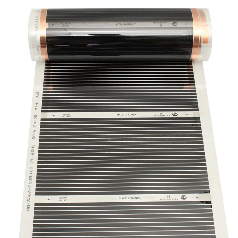 10/20/30/40cm width Electric Heating Film Infrared Underfloor Foil Warming Mat Living Room 220V 220W Floor Heating Systems Parts