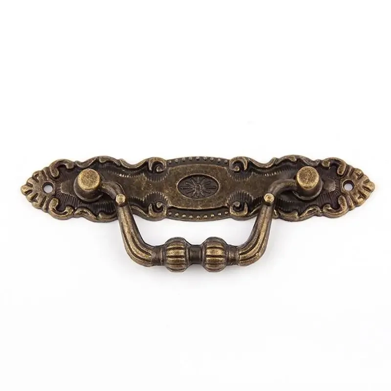 2pcs Antique Pull Handles for Drawer Cabinet Door Wooden Chest Box Bin Metal Drawer Pulls Handles Wardrobe Pulls Handles