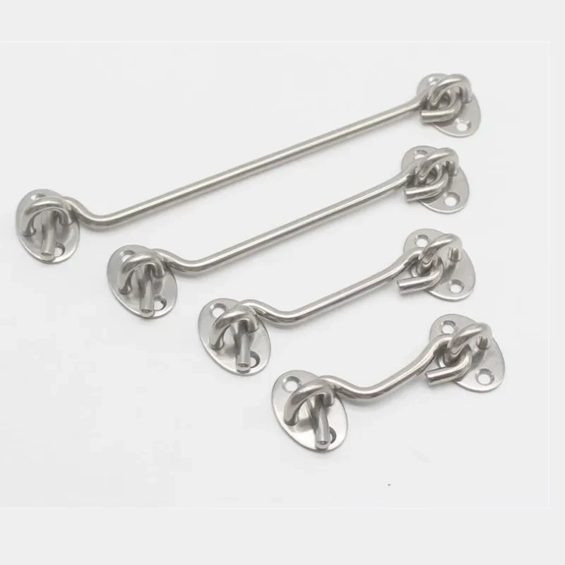 3/4 Inch Crescent Window Lock with Safety Switch Cabin Hook Door Latch Lock Catch Holder with Install Screws