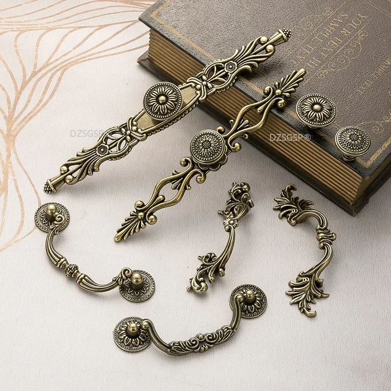 "Kitchen Cupboard Pull Square Cabinet Drawer Knobs Zinc Alloy Dresser Door Hardwares Antique Bronze   Bathroom Handles"