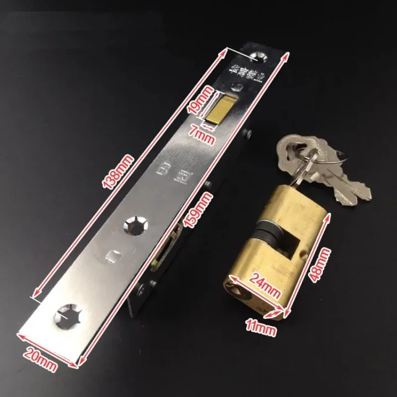 Iron gate/Sliding door hook lock, Copper hook, for Plastic steel door,Copper lock cylinder, More strong