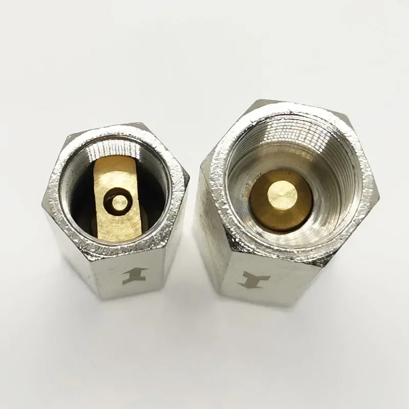 Pneumatic Check Valve Hexagonal Copper Nickel Plated Male Female thread 1/8" 1/4" 3/8" 1/2" Gas One Way Valve Air Brass Valve