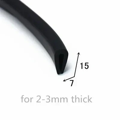 Rubber U Strip Edge Shield Encloser Bound Glass Metal Wood Panel Board Sheet forGlass Metal Wood Panel Board Sheet Cabinet
