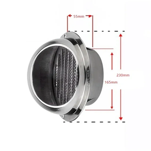 304 Stainless Steel Wall Ceiling Air Vent Ducting Ventilation Exhaust Grille Cover Outlet Heating Cooling & Vents Cap Waterproof