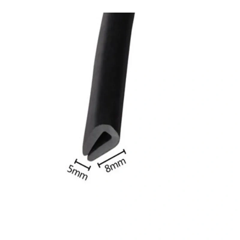 5mm x 8mm U Channel EPDM Black Moulding Trim Strip Edge Guard Rubber Sealing Strip Weatherstrip Door Protector