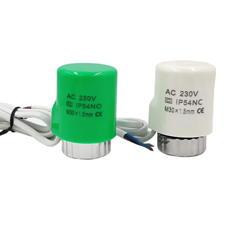 230V 24V NO NC electric thermal actuator valve head for thermostat manifold underfloor heating radiator normally opened closed
