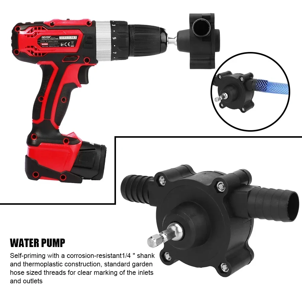 Electric Drill Pump Portable Mini Hand Self-priming Liquid Transfer Pumps Diesel Oil Fluid Water Pump Home Garden Outdoor Tool