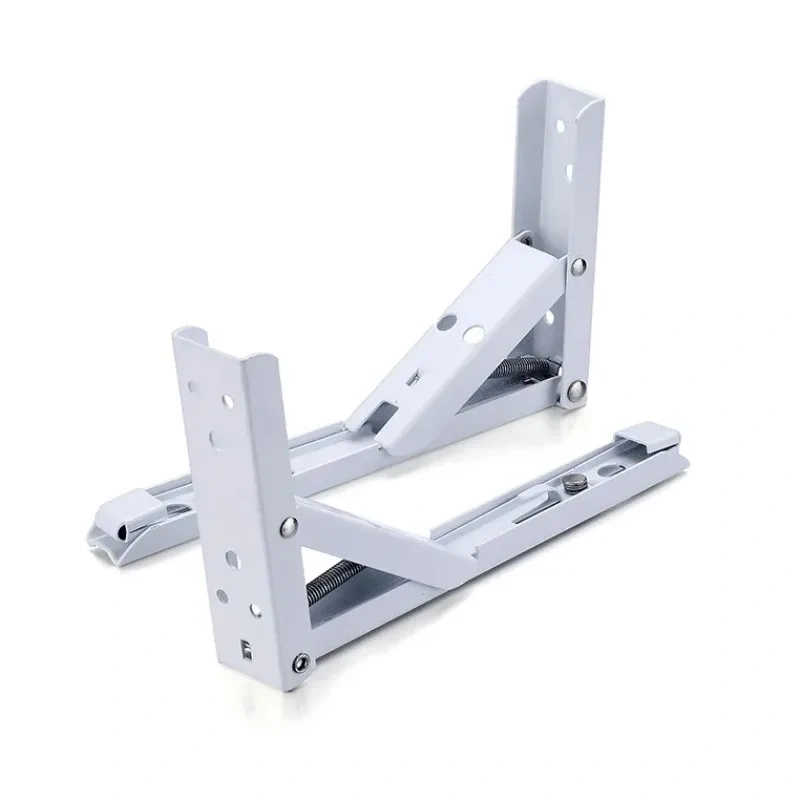 2pcs Folding Shelf Brackets Heavy Duty Stainless Steel Collapsible Shelf Bracket for Table Work Space Saving DIY Bracket