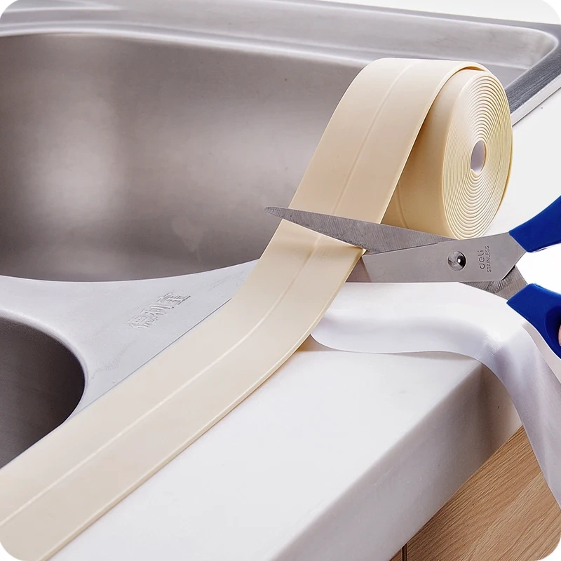 38mm x 3.2m Kitchen Wall Stickers Art Sealing Strip Bathroom Bathtub Sealant Tape Mildew Resistant and Waterproof Sealing Strip